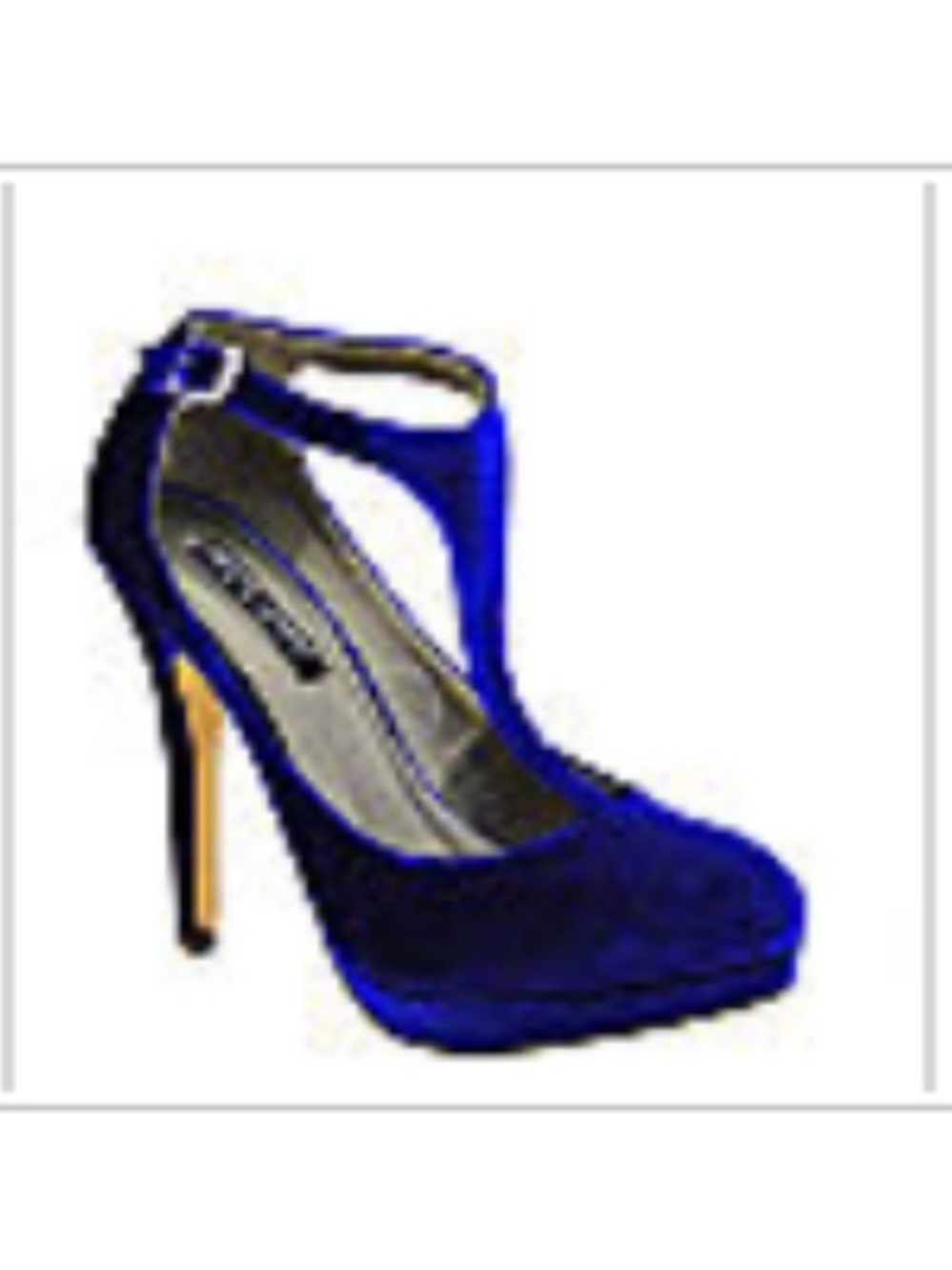 Royal Blue Velvet T-Strap Pumps - Unbranded